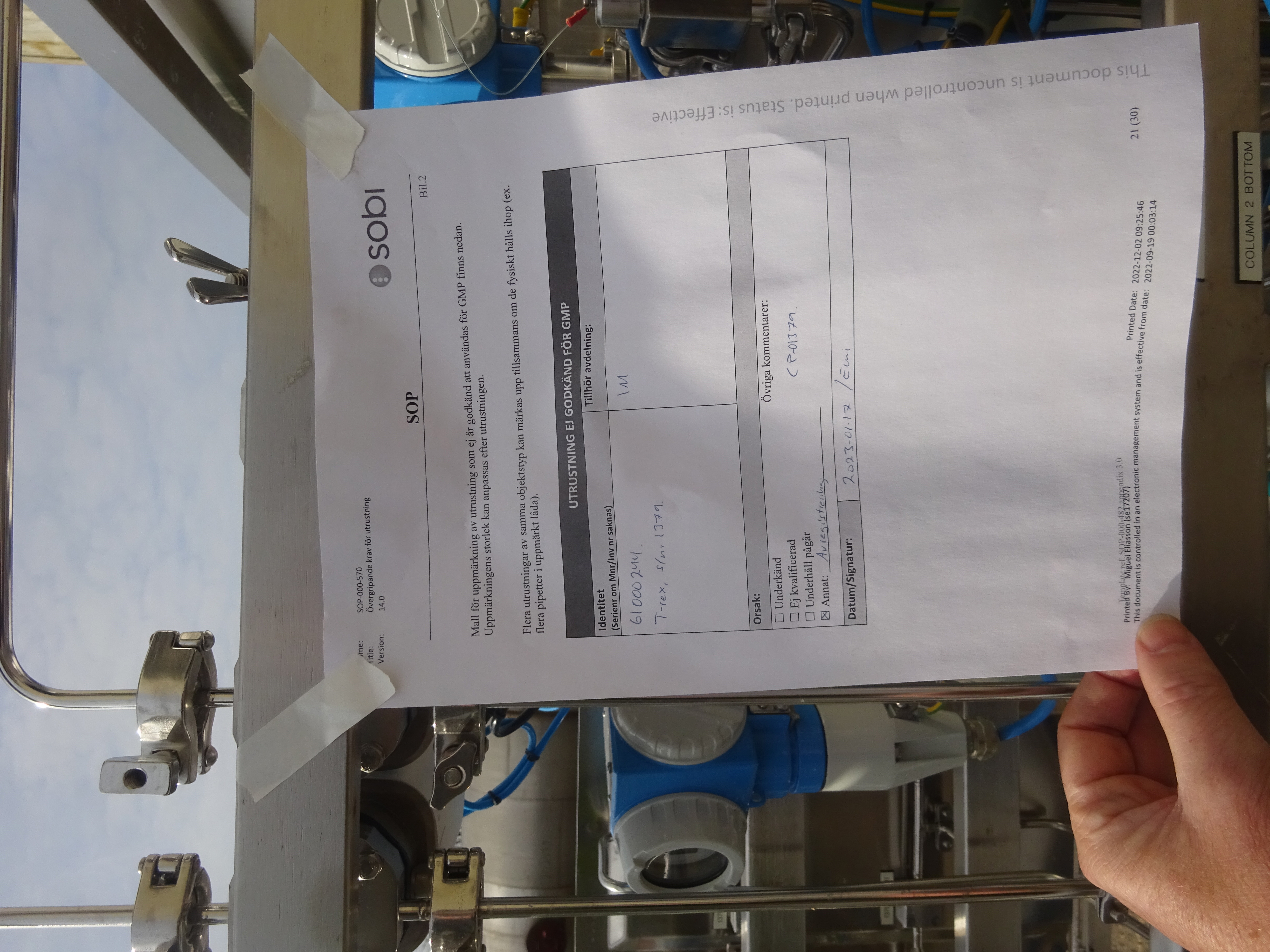 Stainless Steel 316 Amersham Bioscience/GE  Column - IPP# 239360