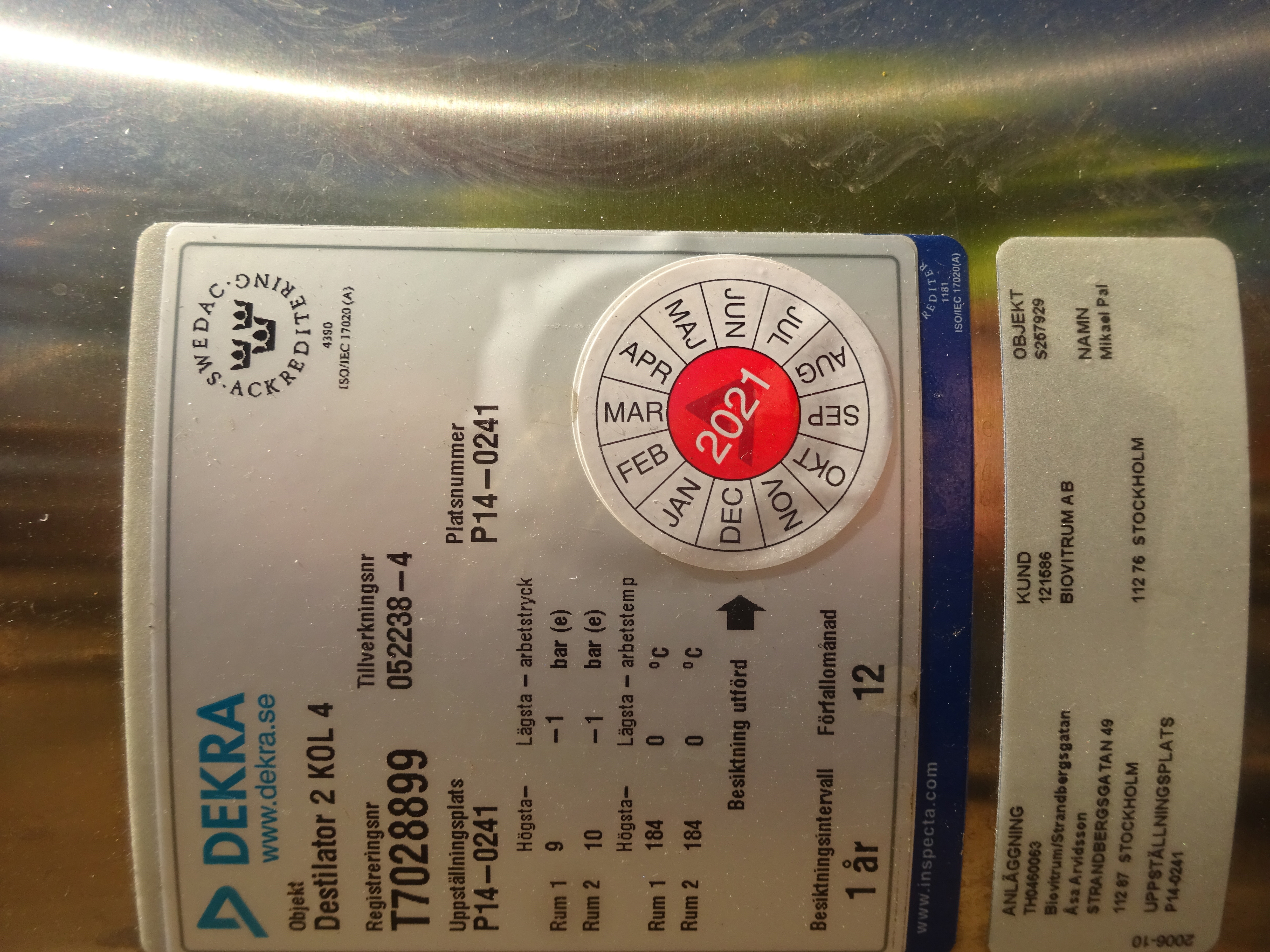 Stainless Steel 316L Zetterstoms-Molkom  Still - IPP# 239374