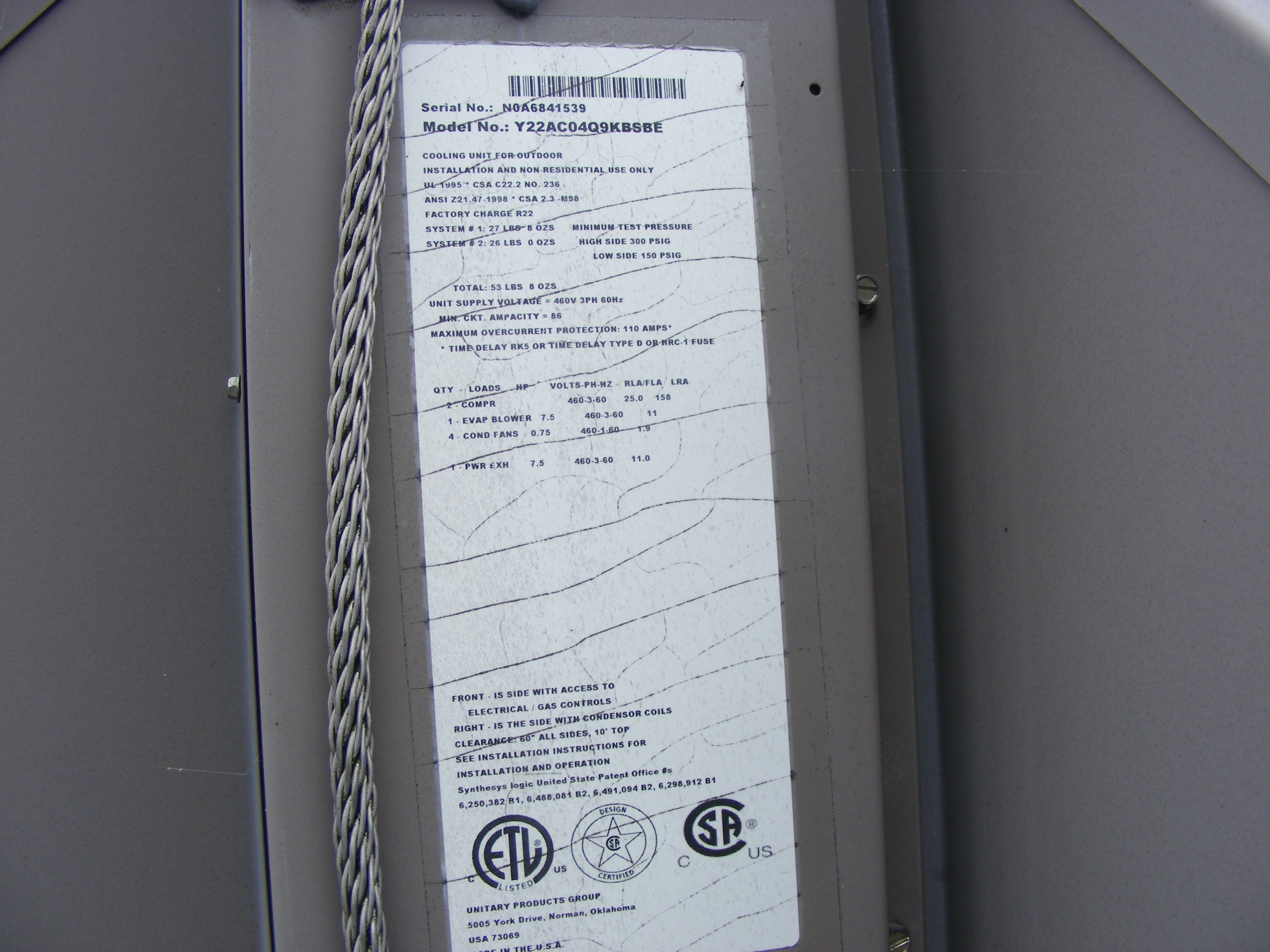  Air Cooled Chiller 60,479 kcal/h (20 Ref. Ton)  For Sale - IPP# 230663