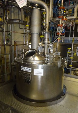 Stainless Steel 316 Krauss Maffei VZO 125/3.2 Manual Discharge-Top Centrifuge-Basket