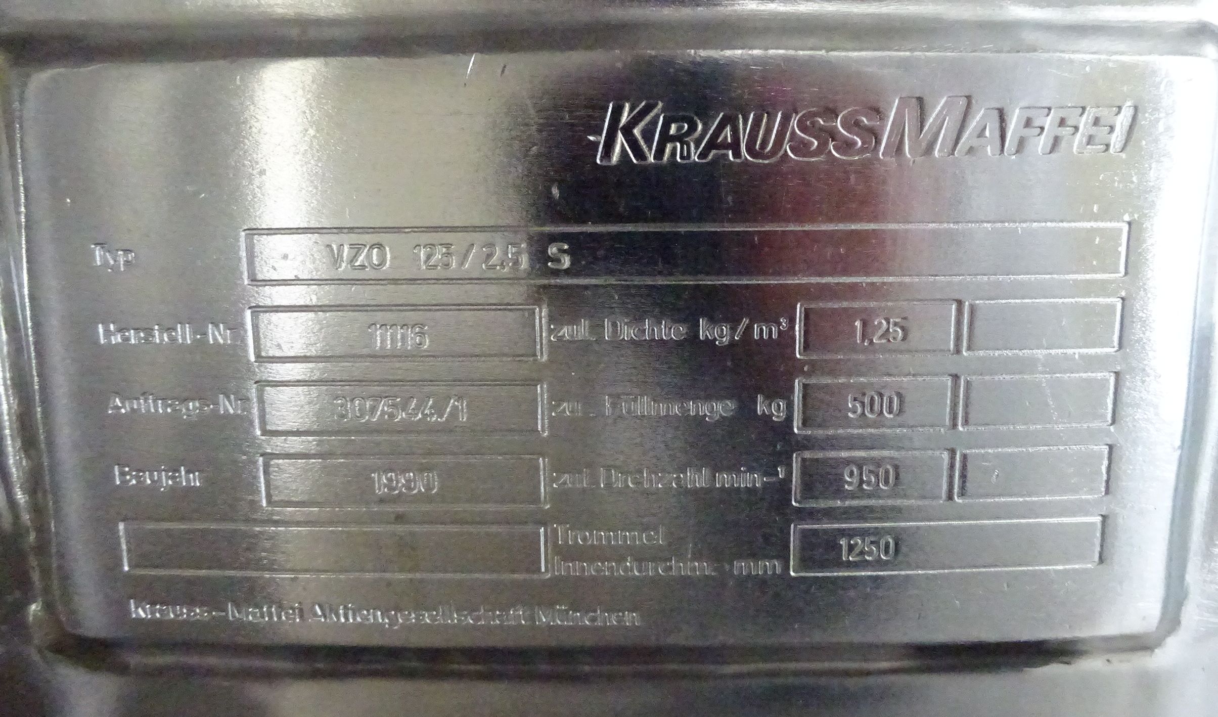  Manual Discharge-Top Centrifuge-Basket 1,250 mm (49.2 in) Stainless Steel 316 For Sale - IPP# 231134