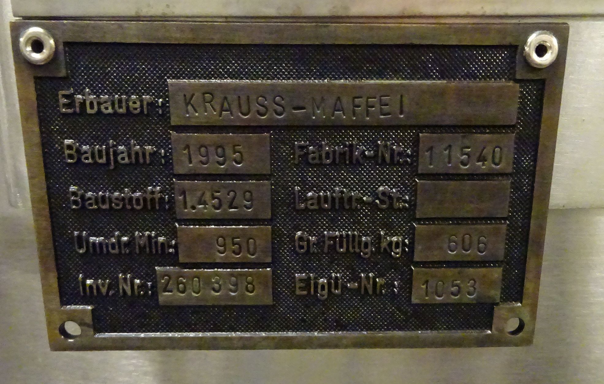 Alloy 926 Krauss Maffei VZO 125/3.2C Manual Discharge-Top Centrifuge-Basket - IPP# 231217