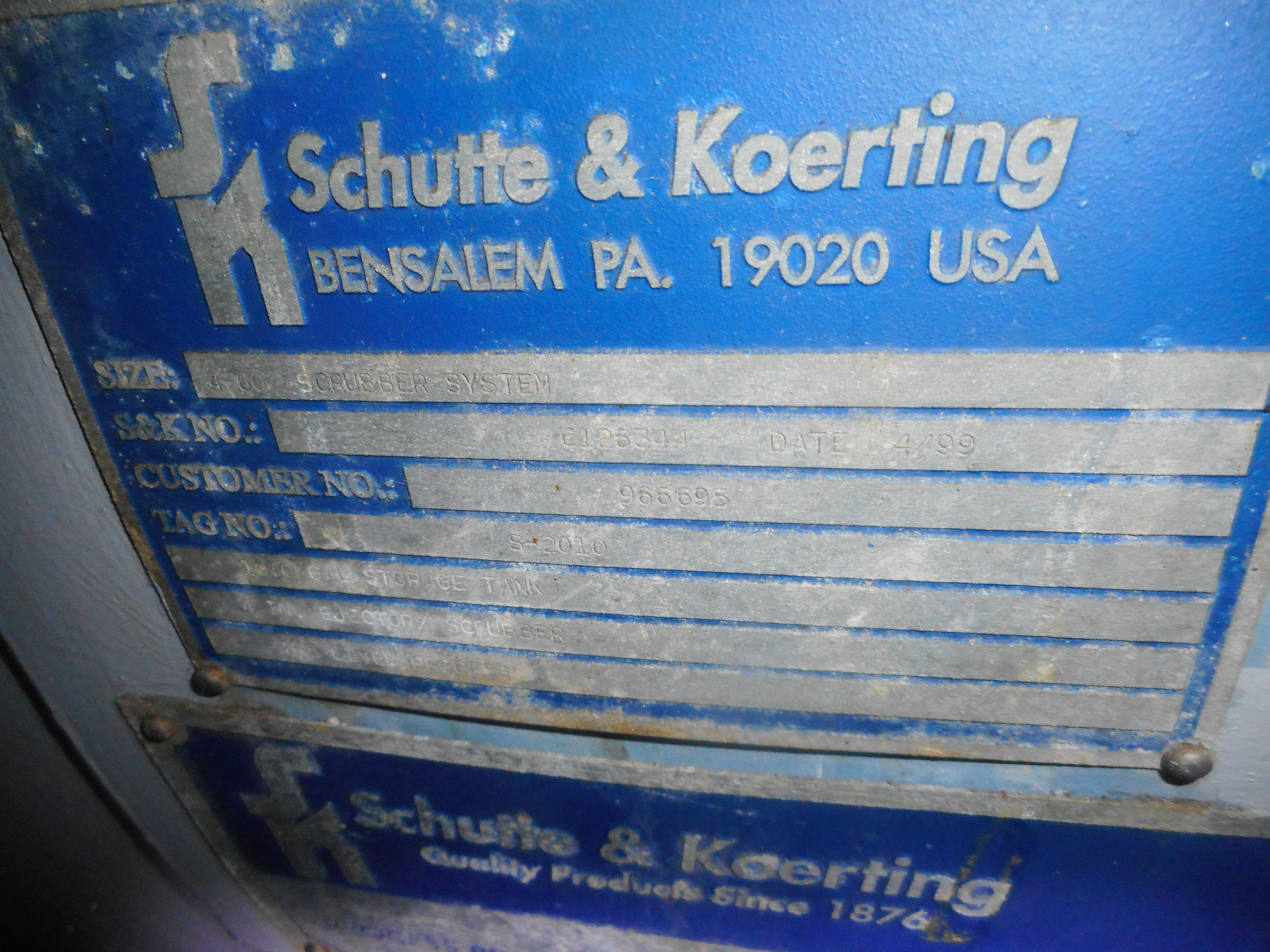 Lined Shutte & Koerting  Scrubber - IPP# 233300