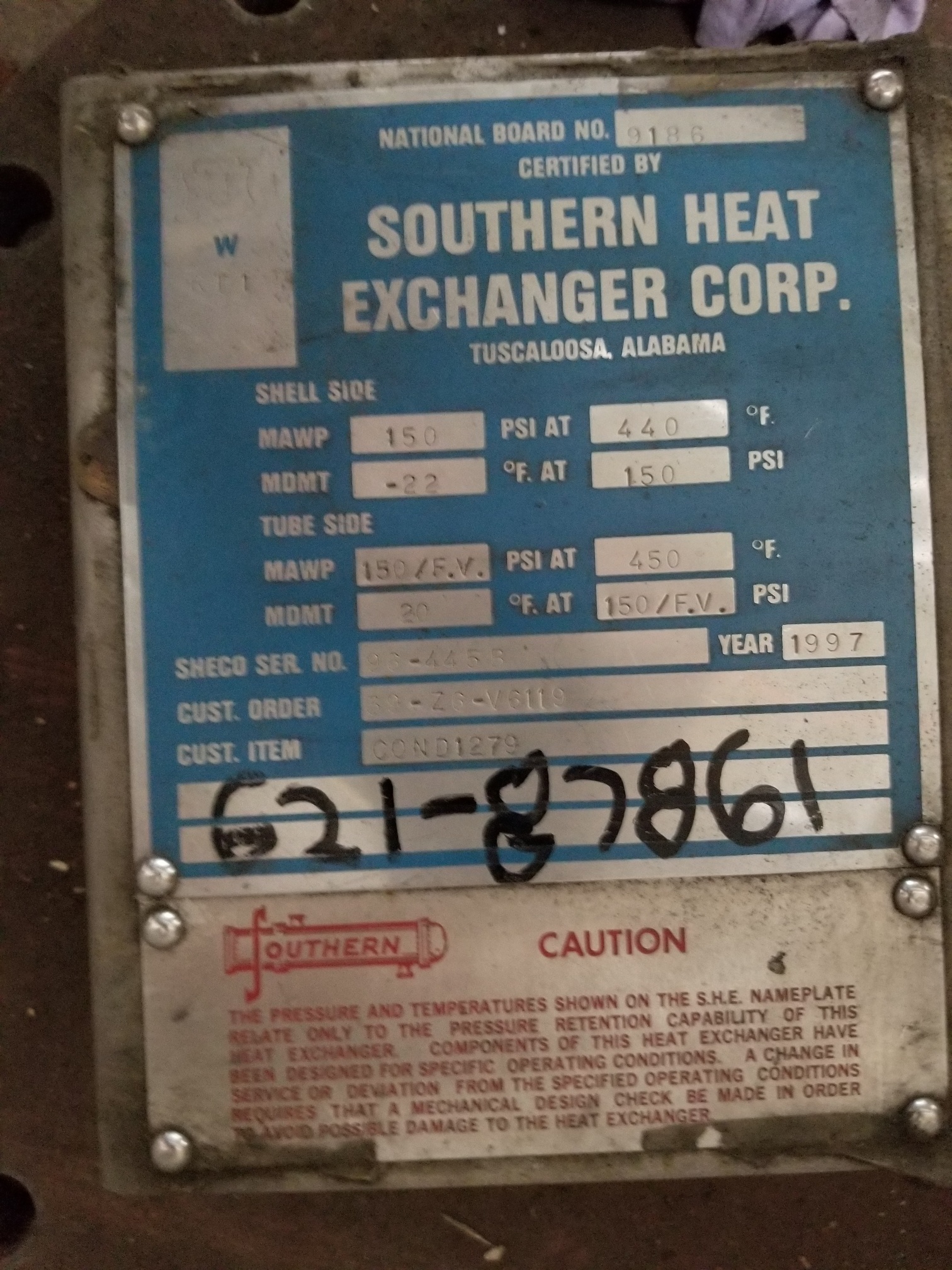 Hastelloy - Other Southern Heat Exchanger Shell and Tube Heat Exchanger - IPP# 233780