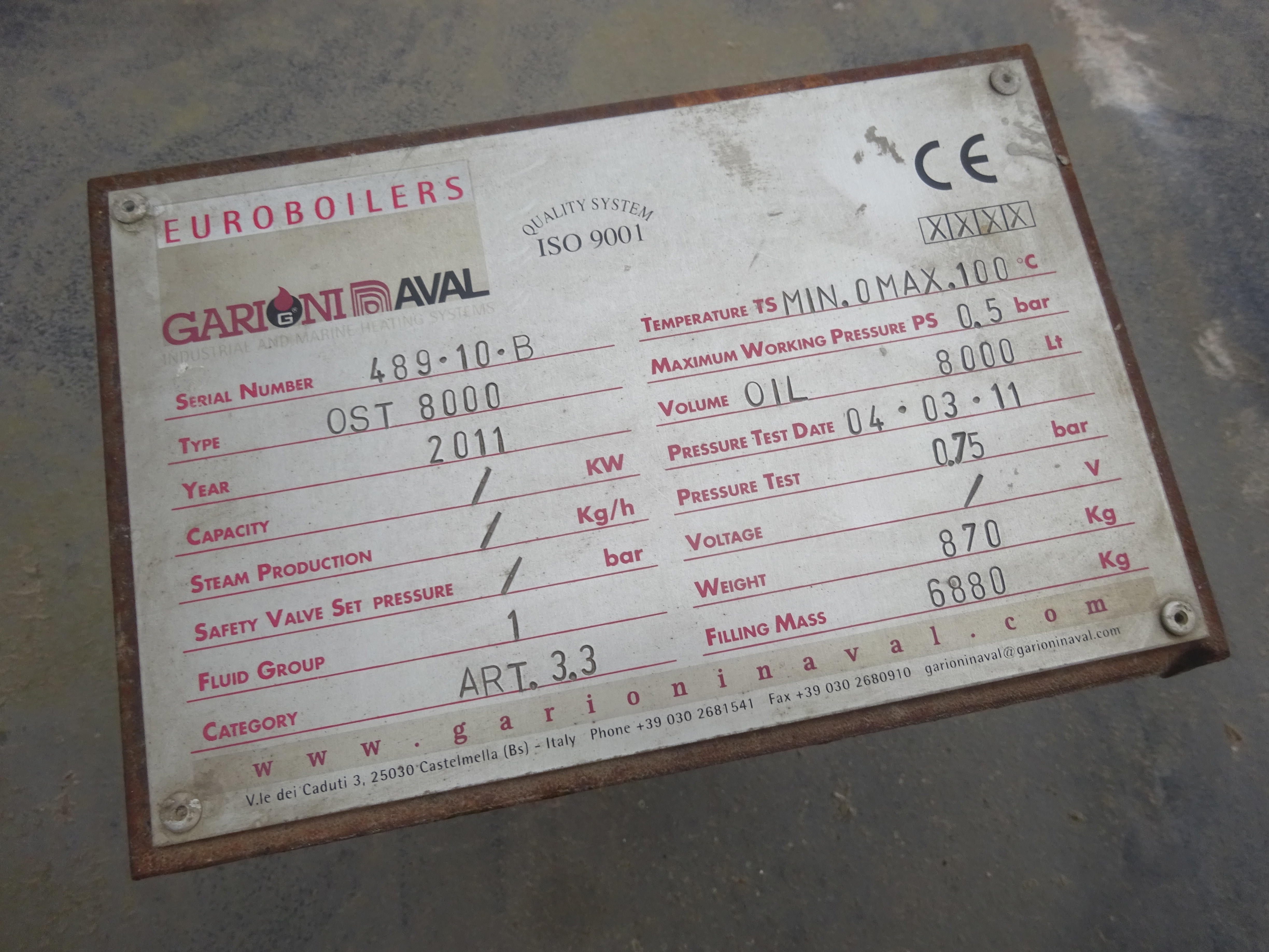 Carbon Steel Euroboilers TH/AR-V1500 Hot Oil Boiler - IPP# 245533
