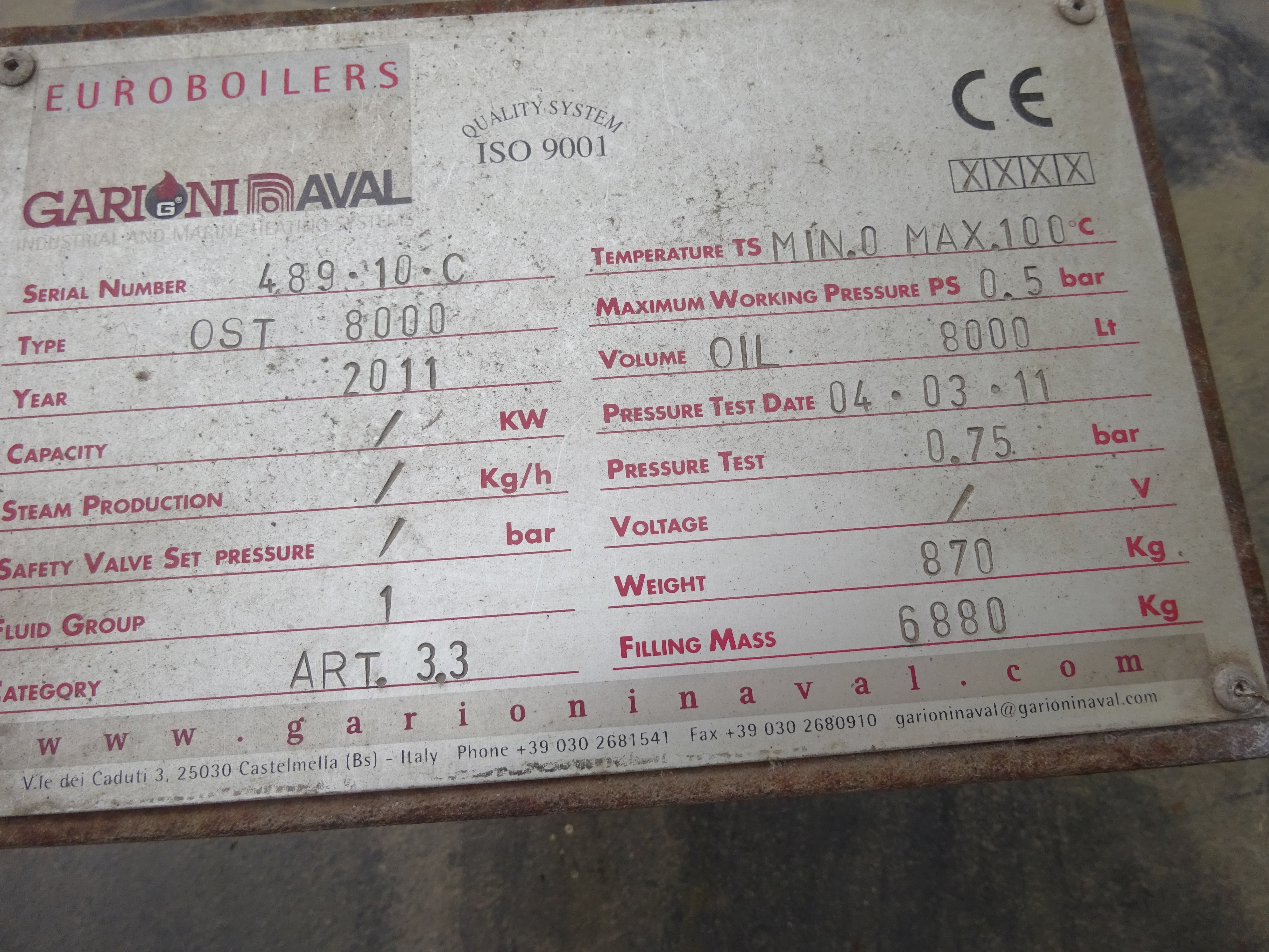 Carbon Steel Euroboilers TH/AR-V1500 Hot Oil Boiler - IPP# 245533