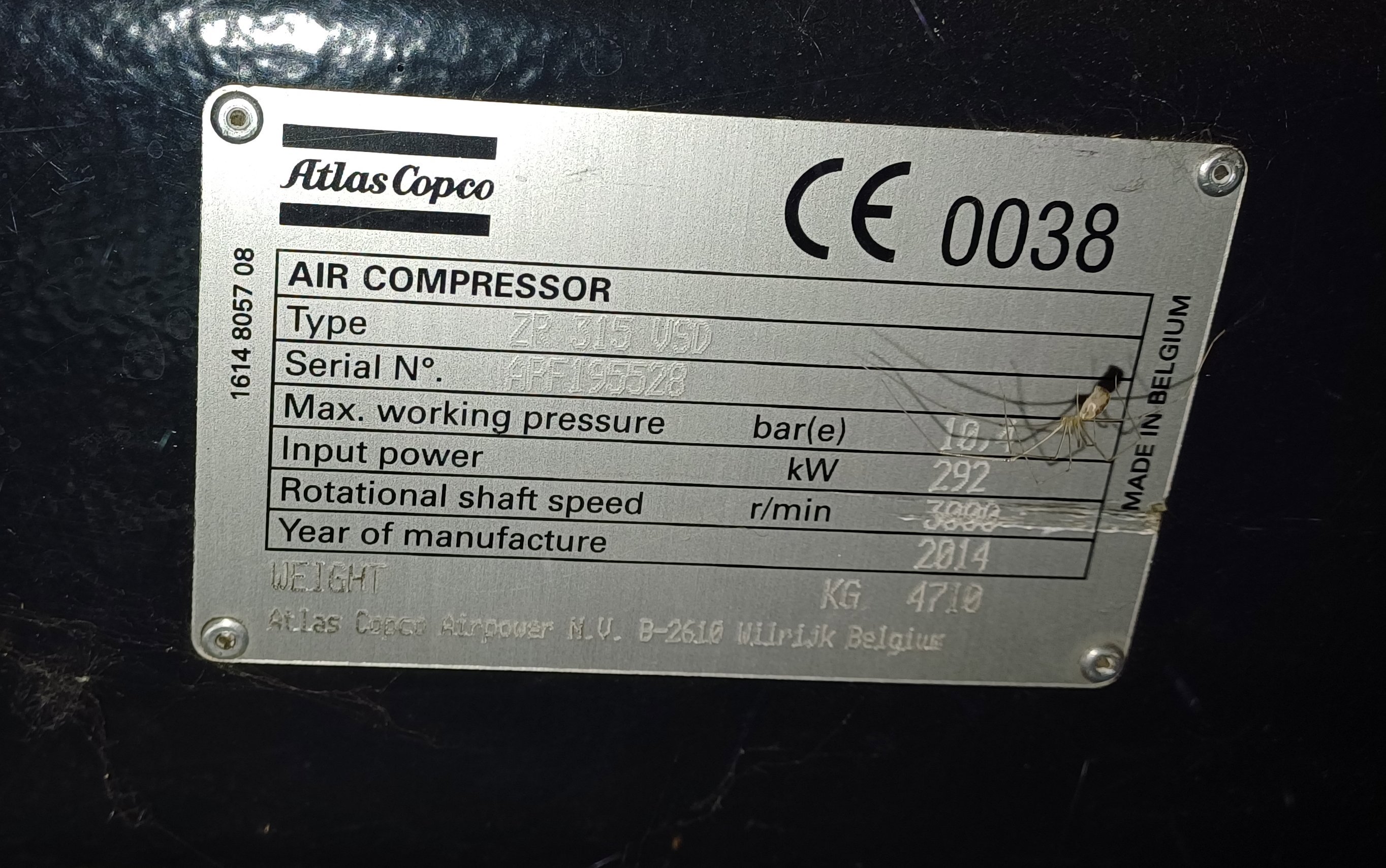 Rotary Compressor Atlas Copco ZR 315 VSD - IPP# 245813