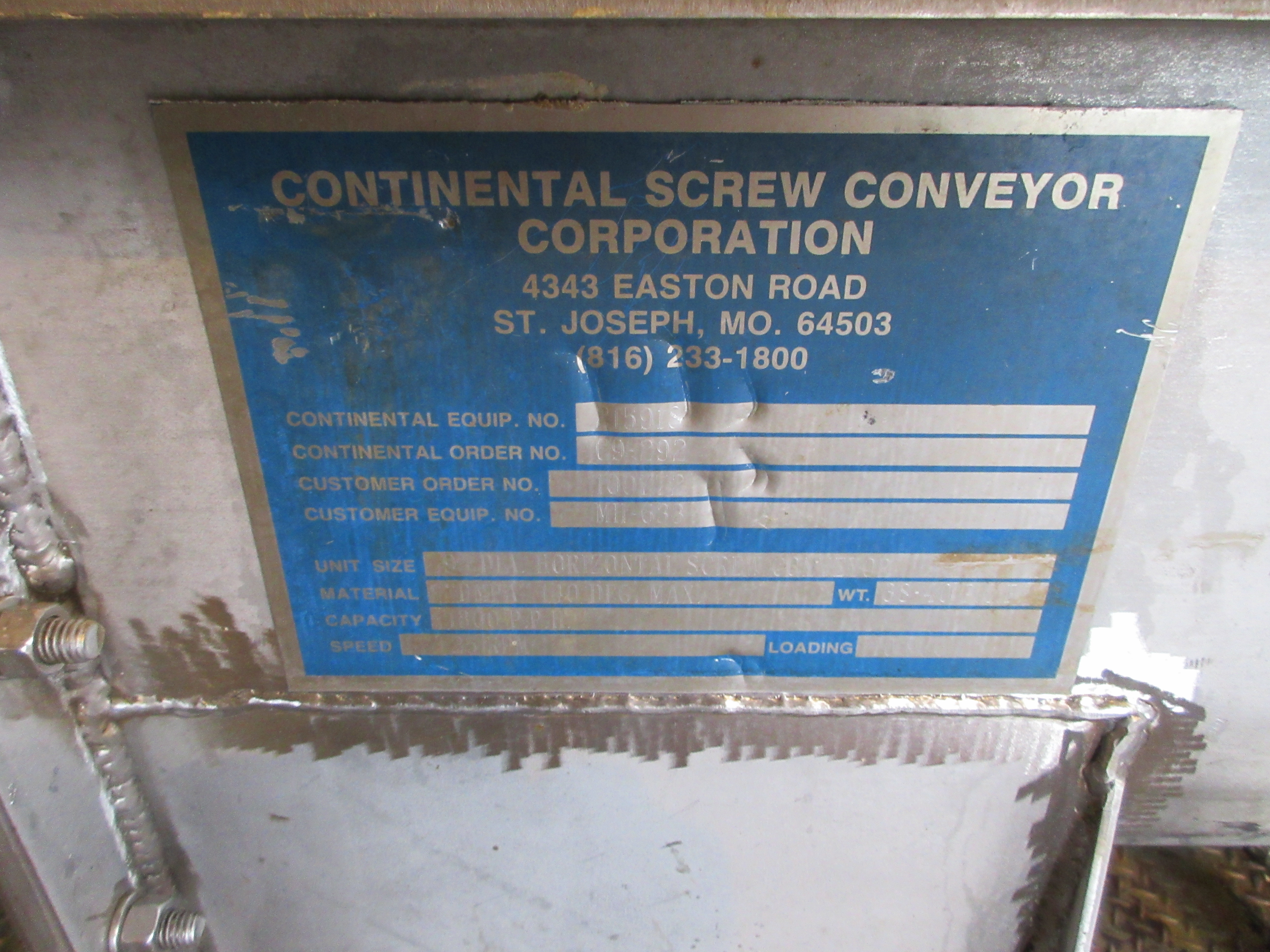  Screw Conveyor 228.6 mm (9 in) Stainless Steel 304 For Sale - IPP# 246774