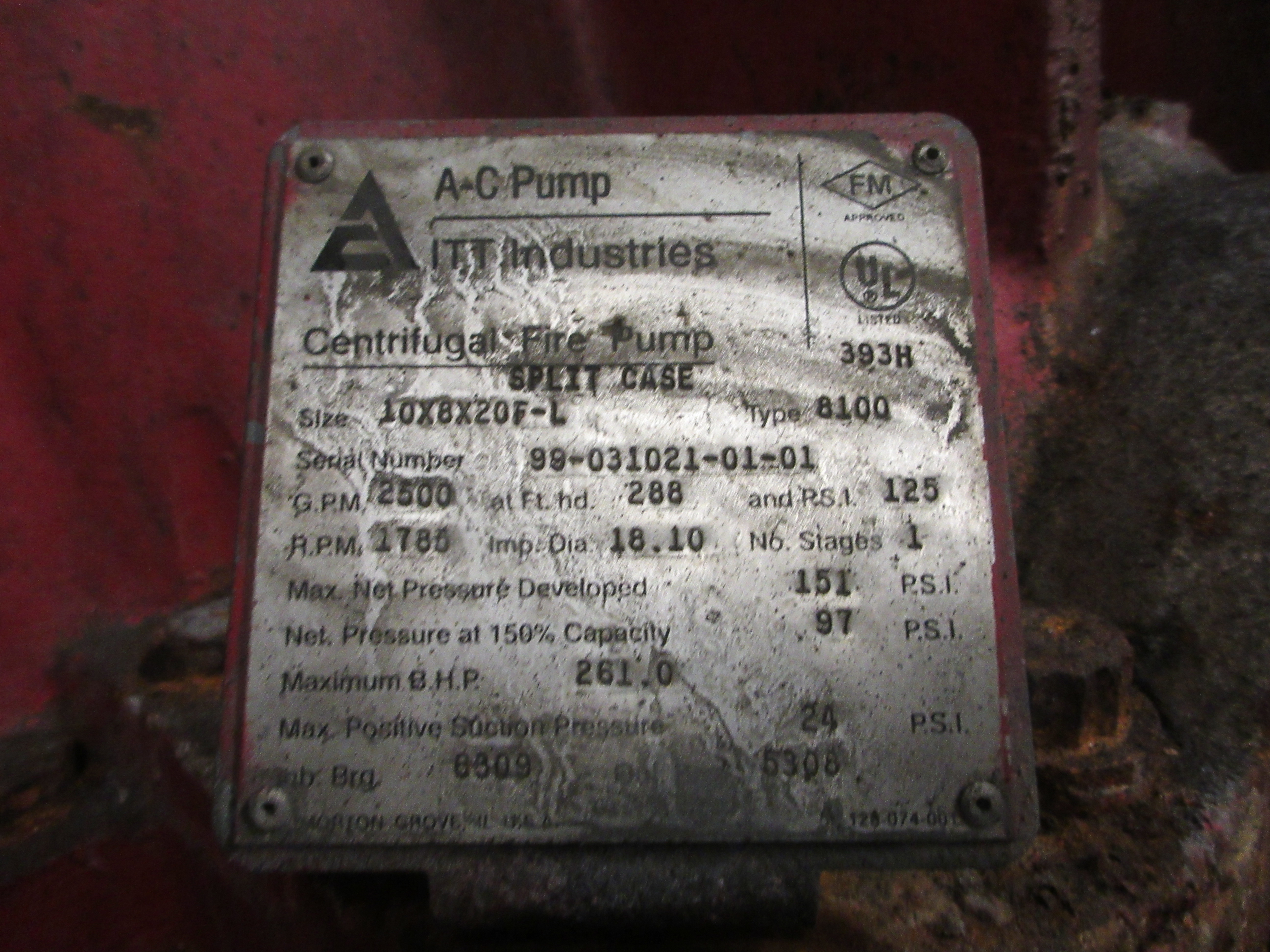 Centrifugal Fire Pump by Allis Chalmers - IPP# 246808