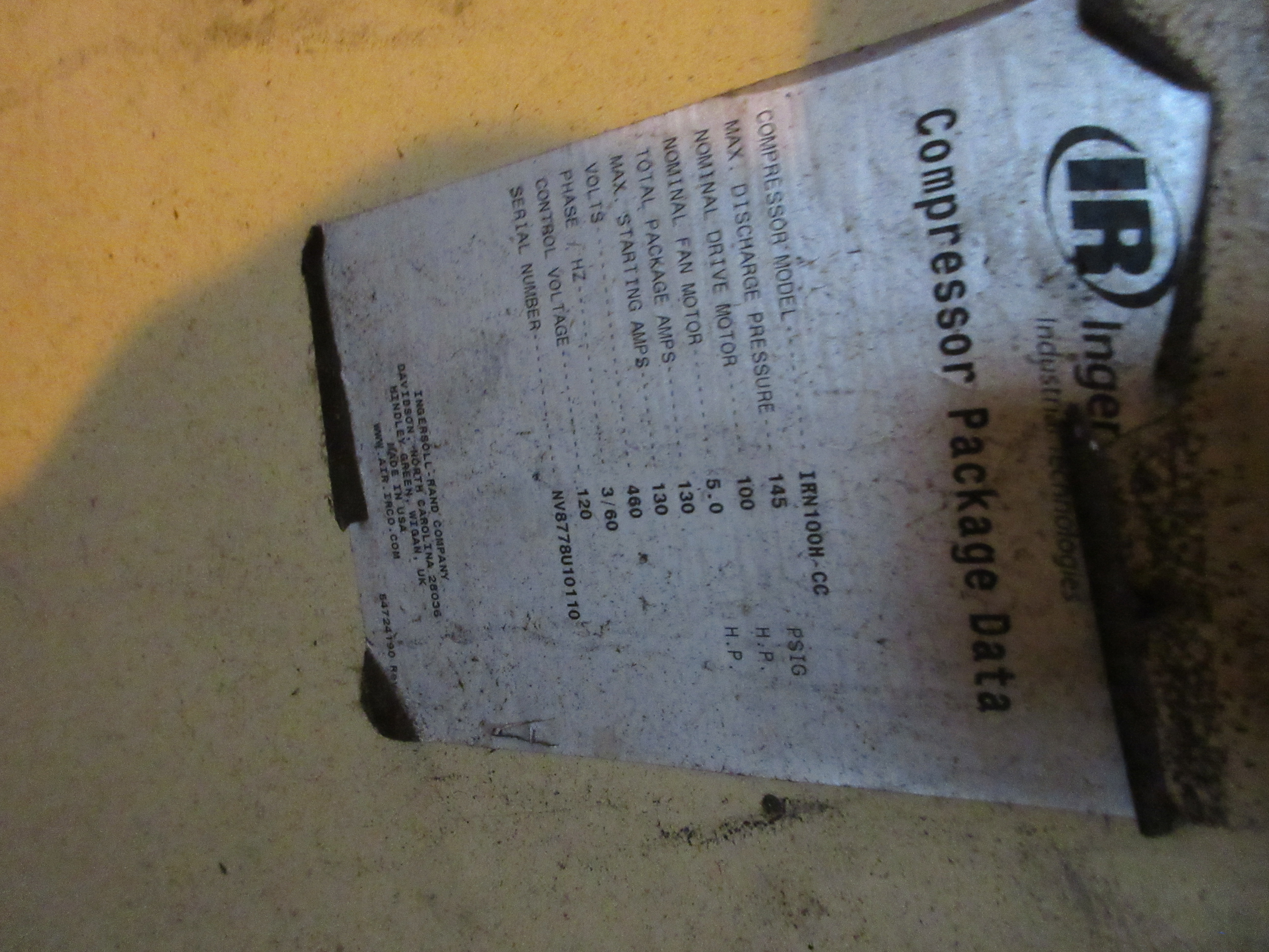 Centrifugal Compressor by Ingersoll Rand IRN100H-22 - IPP# 246809
