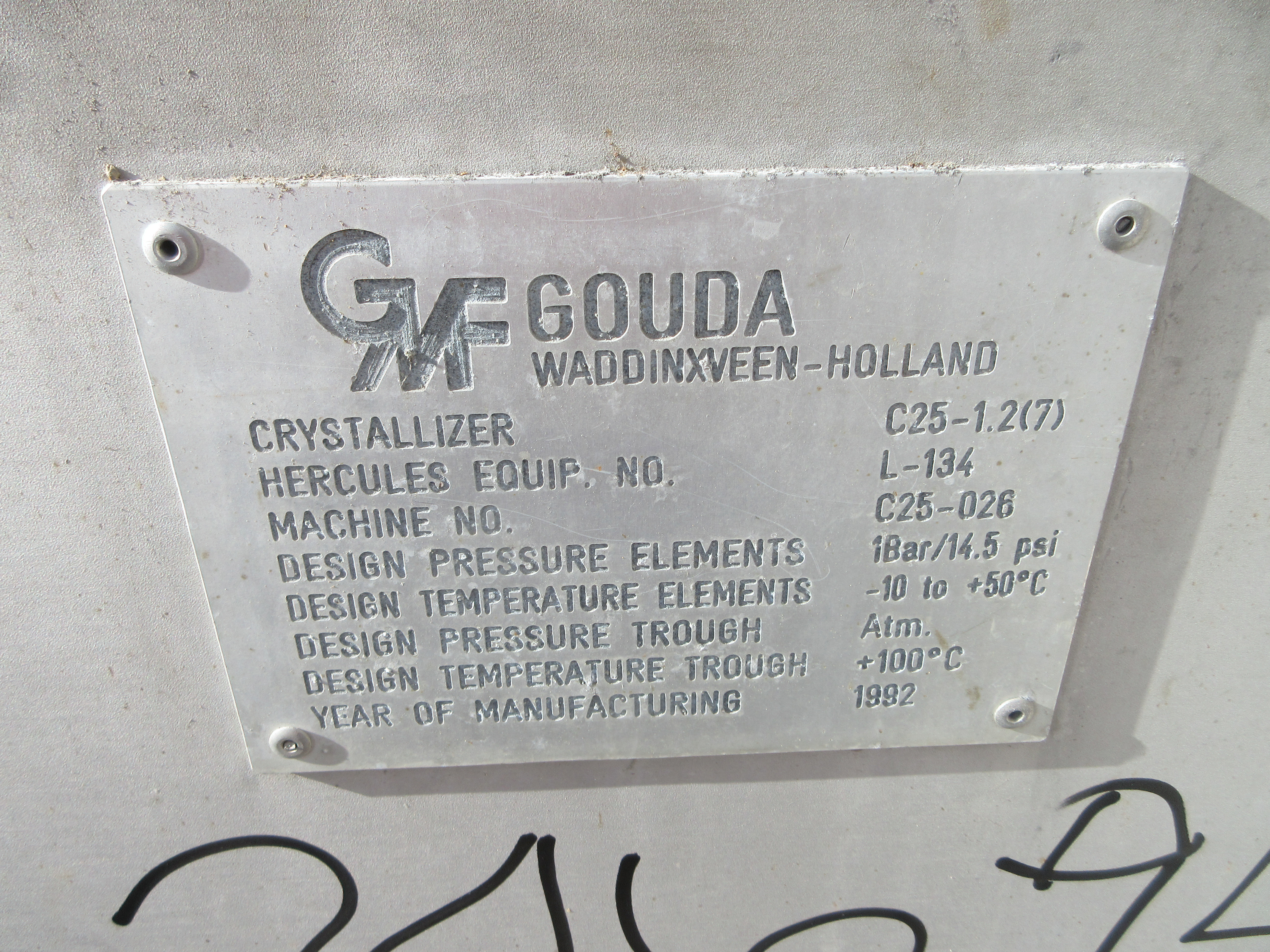 Gouda Crystalizer/Evaporator Stainless Steel 304 - IPP# 246949