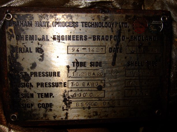  Shell and Tube Heat Exchanger 9.6 m² (103.3 ft²) Stainless Steel 304 For Sale - IPP# 706628