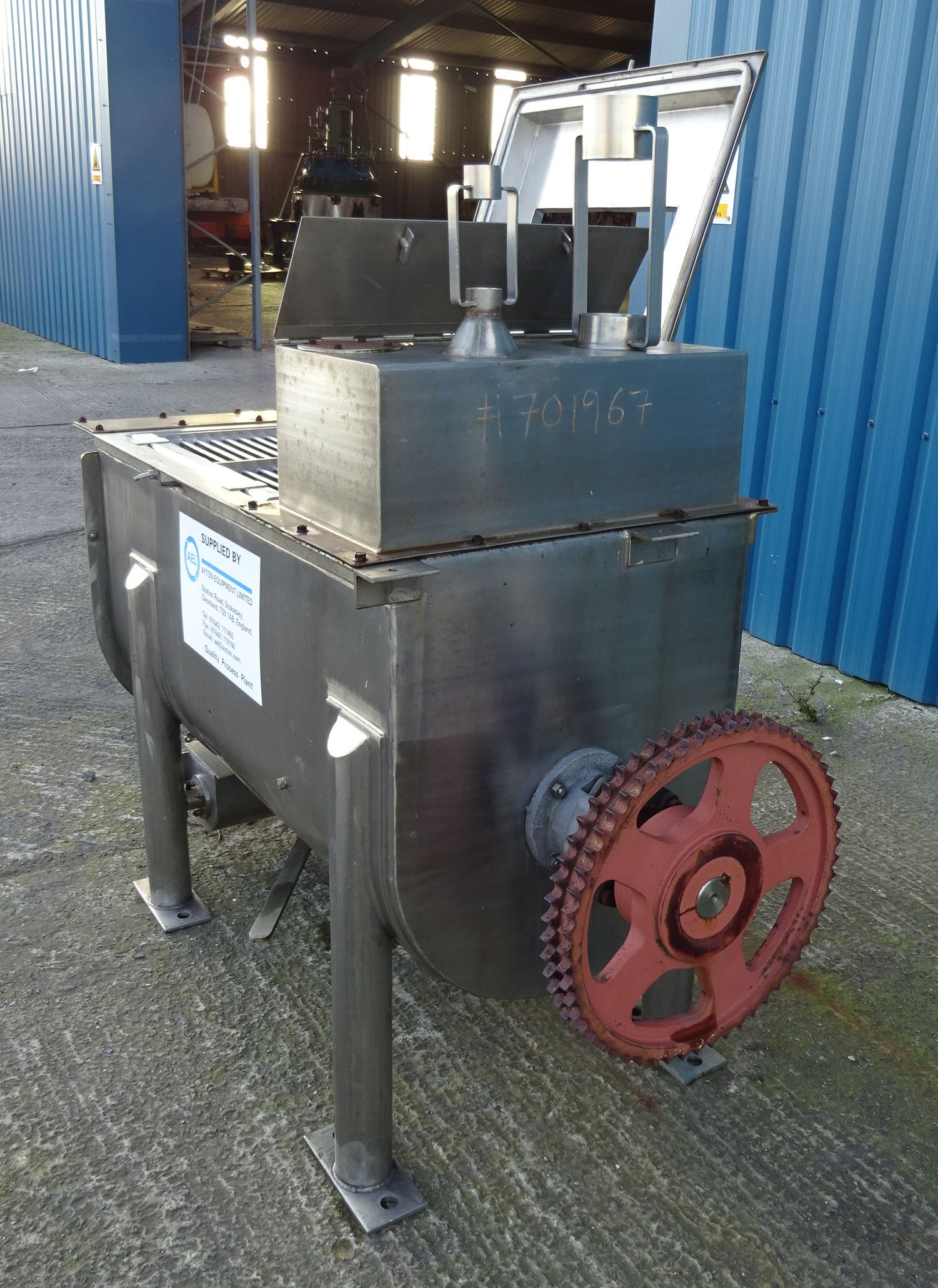   Mixer-Ribbon & Paddle 0.5 m3 (17.7 ft3) Stainless Steel 316 For Sale - IPP# 701967