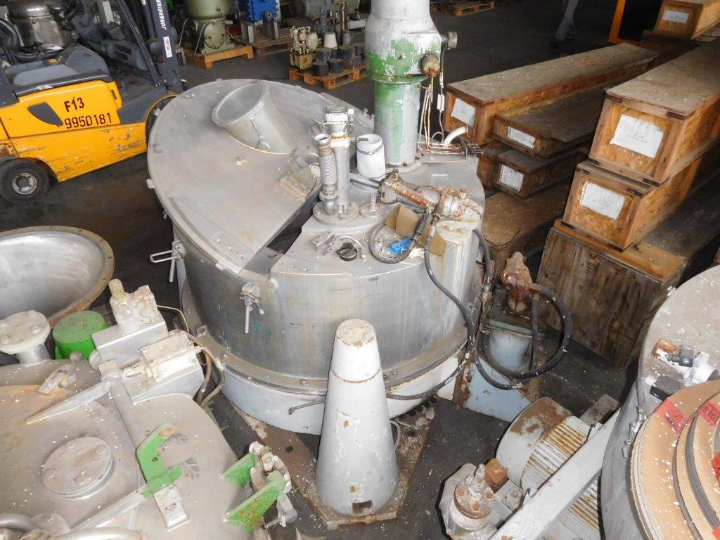  Manual Discharge-Top Centrifuge-Basket 1,250 mm (49.2 in) Stainless Steel Austenitic For Sale - IPP# 95984