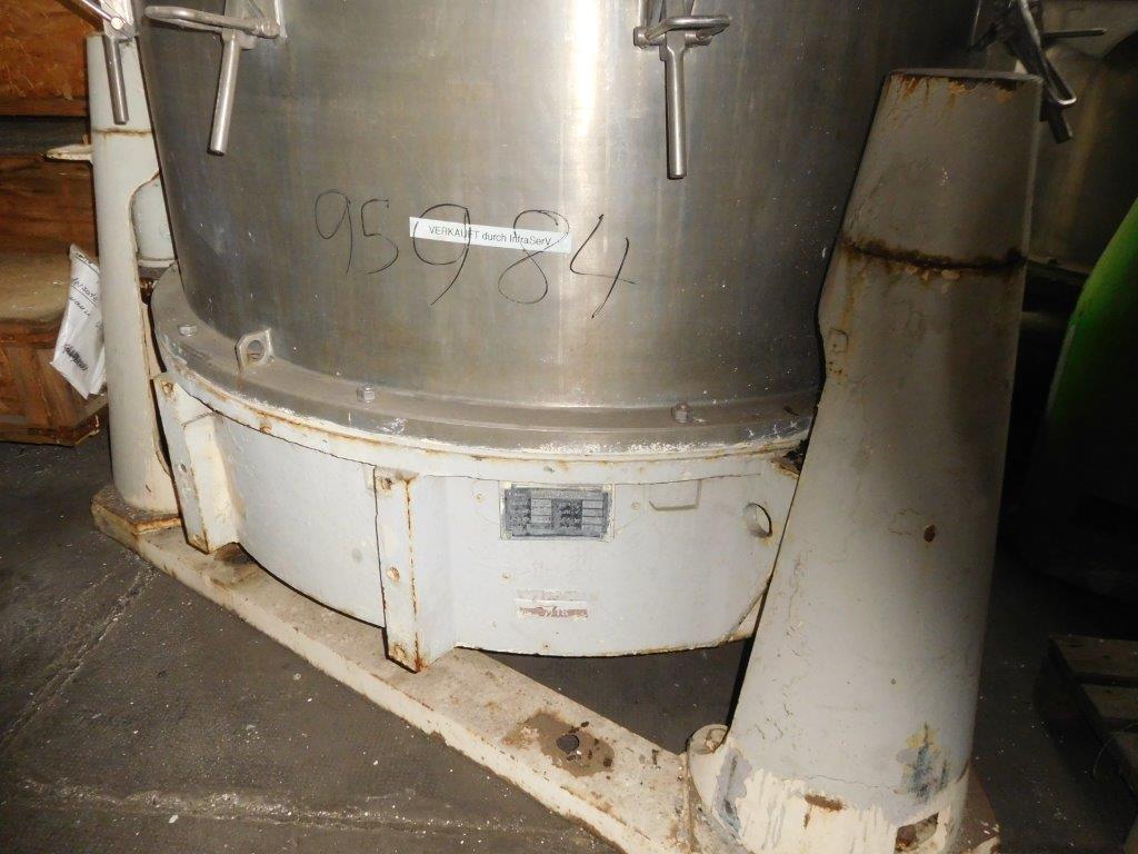  Manual Discharge-Top Centrifuge-Basket 1,250 mm (49.2 in) Stainless Steel Austenitic For Sale - IPP# 95984