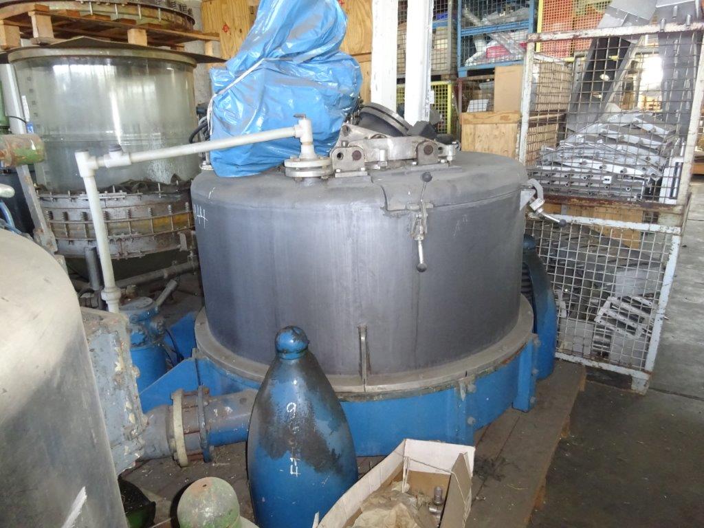  Manual Discharge-Top Centrifuge-Basket 1,250 mm (49.2 in) Rubberlined For Sale - IPP# 96944