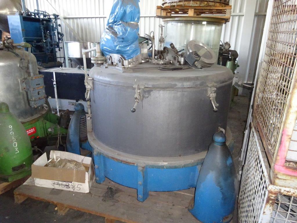  Manual Discharge-Top Centrifuge-Basket 1,250 mm (49.2 in) Rubberlined For Sale - IPP# 96944