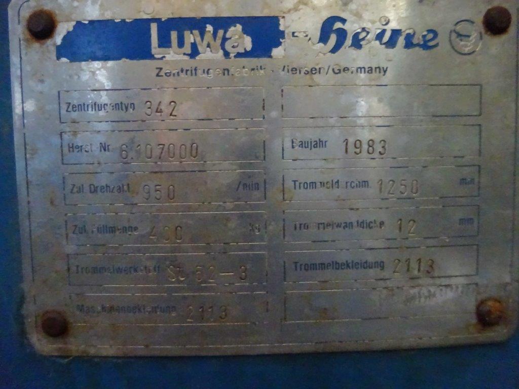  Manual Discharge-Top Centrifuge-Basket 1,250 mm (49.2 in) Rubberlined For Sale - IPP# 96944