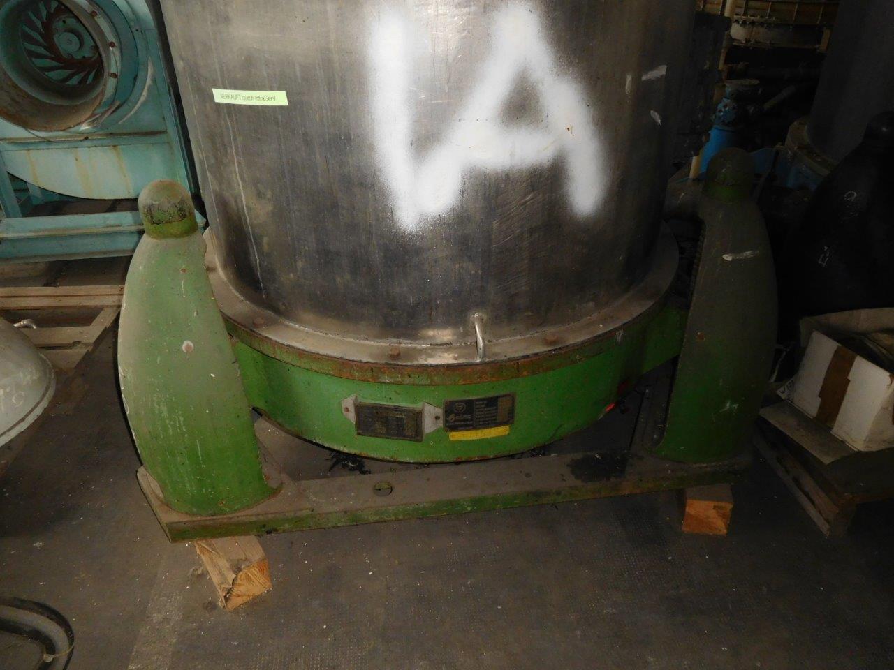  Manual Discharge-Top Centrifuge-Basket 1,000 mm (39.4 in) Stainless Steel Austenitic For Sale - IPP# 99503