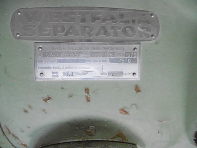 Unused  Centrifuge-Disc Bowl 7.5 kW (10.1 HP)  For Sale - IPP# 99750