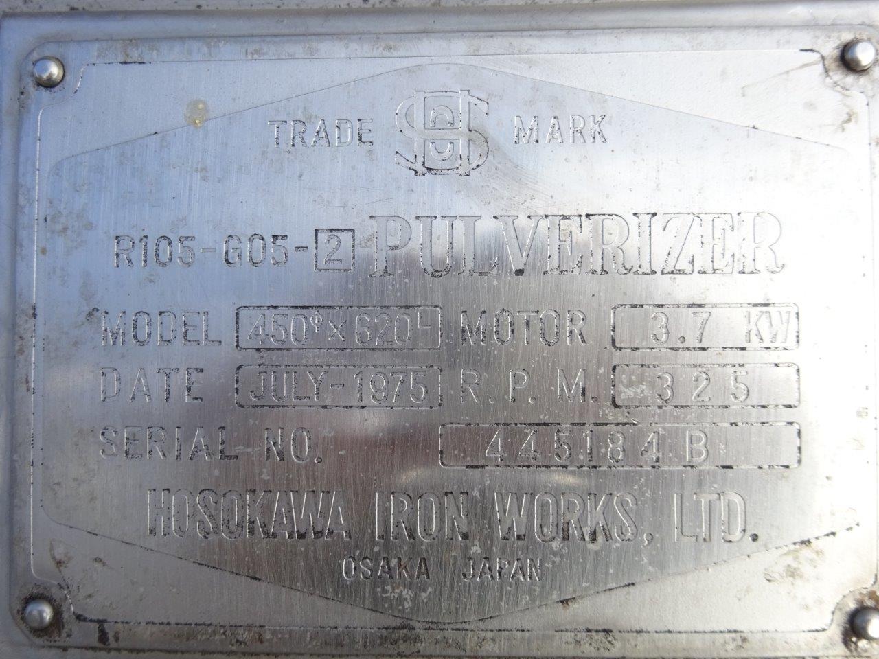  Granulator/Disintegrator Pulverizer 3.7 kW (5 HP) Stainless Steel 304 For Sale - IPP# 99179