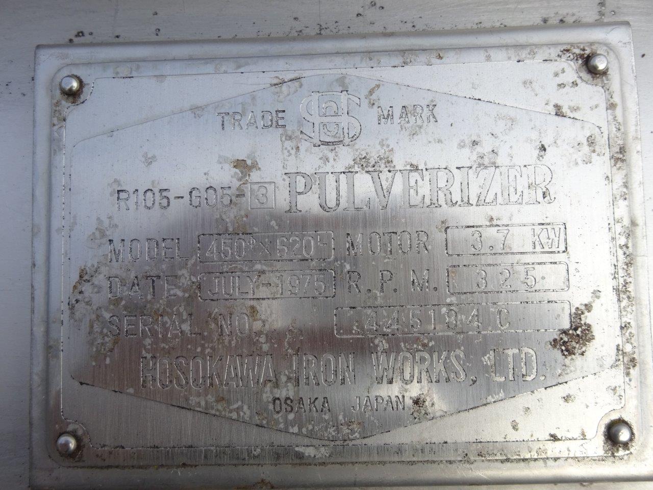  Granulator/Disintegrator Pulverizer 3.7 kW (5 HP) Stainless Steel 304 For Sale - IPP# 99181